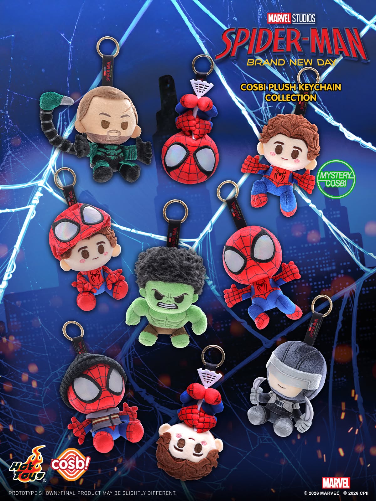 SPIDER-MAN - Brand New Day - Hot Toys Cosbi Plush - Colgante de Peluche / Caja Misteriosa