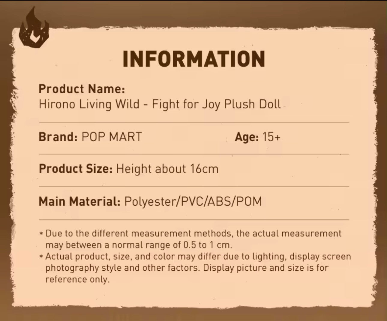 HIRONO Living Wild - Fight for Joy Serie - Peluche Coleccionable