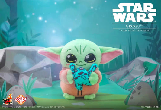 GROGU con rana - Cosbi Plush Keychain - Star Wars - Colgante de Peluche Coleccionable