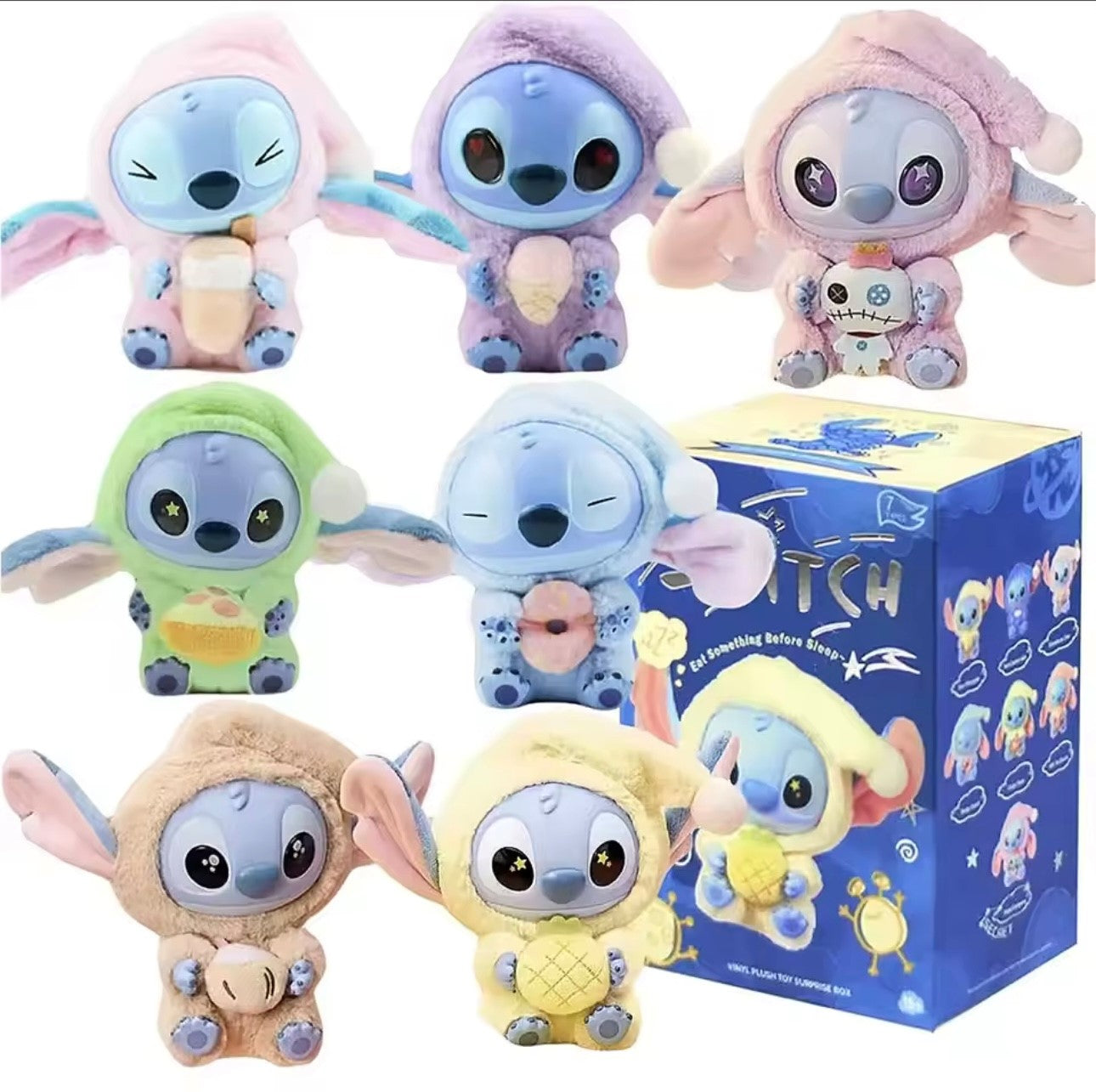 STITCH - Eat Something Before Serie - Peluche Coleccionable / Caja Misteriosa