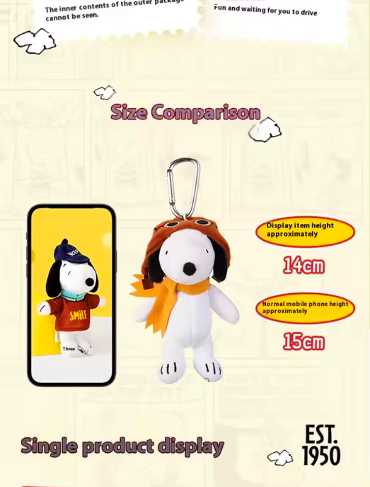 SNOOPY - 75th Aniversary Peanuts Serie - Colgante de Peluche / Caja Misteriosa