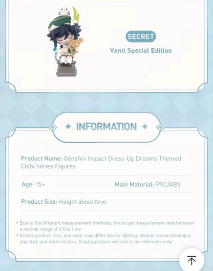 GENSHIN IMPACT - Dress Up Dreams Themed Chibi Serie - Figura Coleccionable / Caja Misteriosa (PEDIDO)