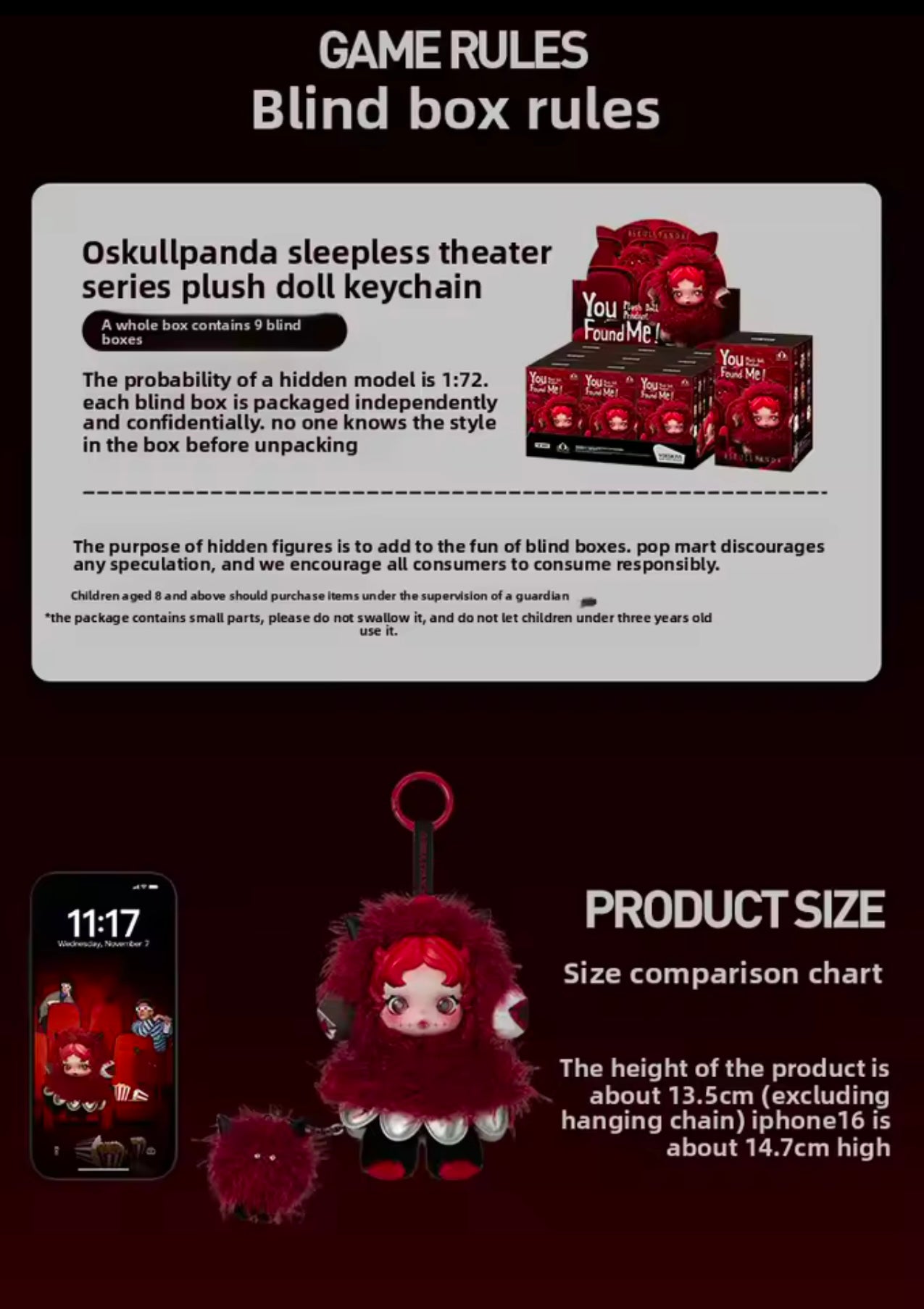 SKULLPANDA - You Found Me! Serie - Colgante de Peluche / Caja Misteriosa