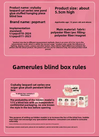 CRYBABY - Wild But Cutie Serie - Colgante de Peluche / Caja Misteriosa