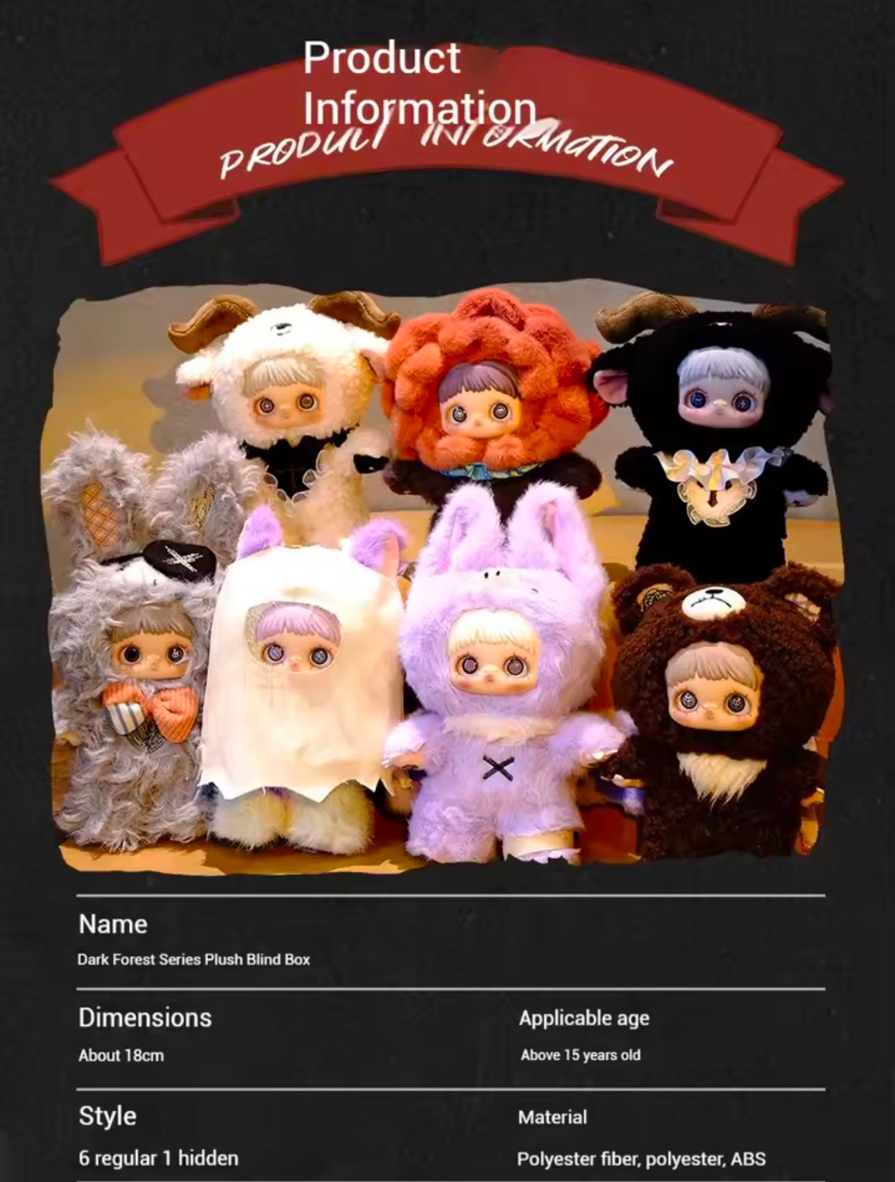 MAYMEI - Dark Forest Series - Colgante de Peluche / Caja Misteriosa