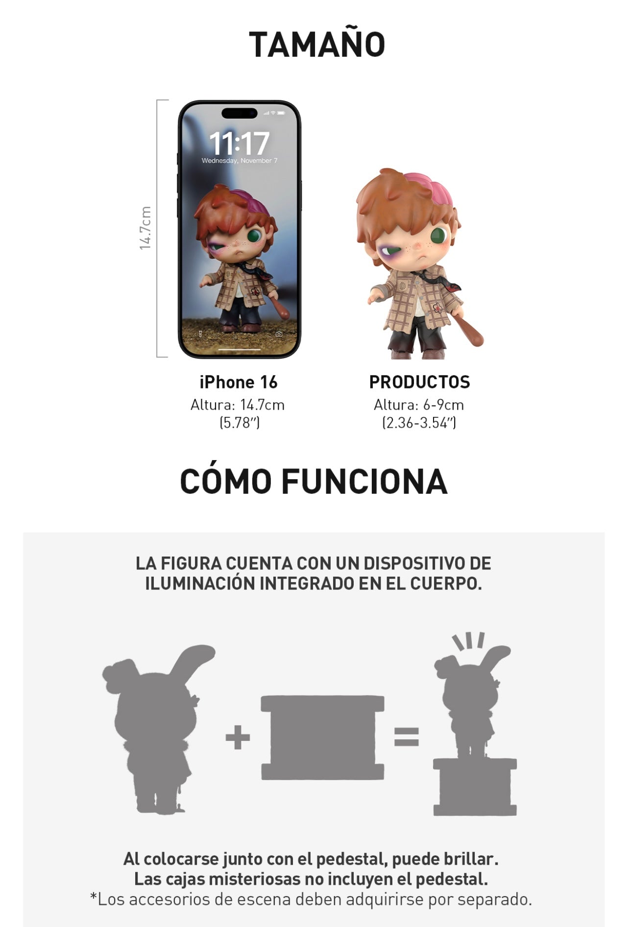 HIRONO x Parque Misterioso / Monsters Carnival Series (+ Pedestal fantasmal con luz) - Figura Coleccionable / Caja Misteriosa