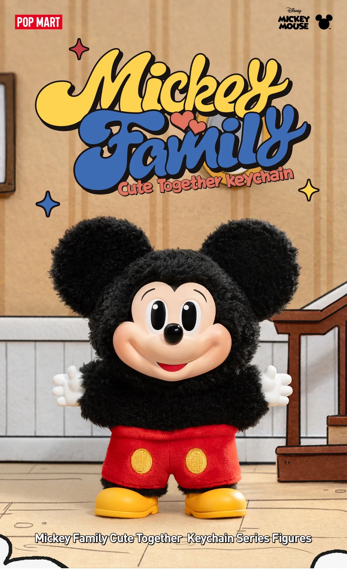 DISNEY MICKEY FAMILY - Cute Together Serie - Colgante de Peluche / Caja Misteriosa